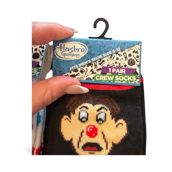 Hasbro Twister and Operation Crew Socks - White, Red, Black, Green - Picture 3 of 4